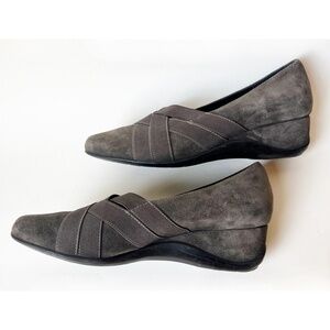 Grey suede wedge shoes Size 9